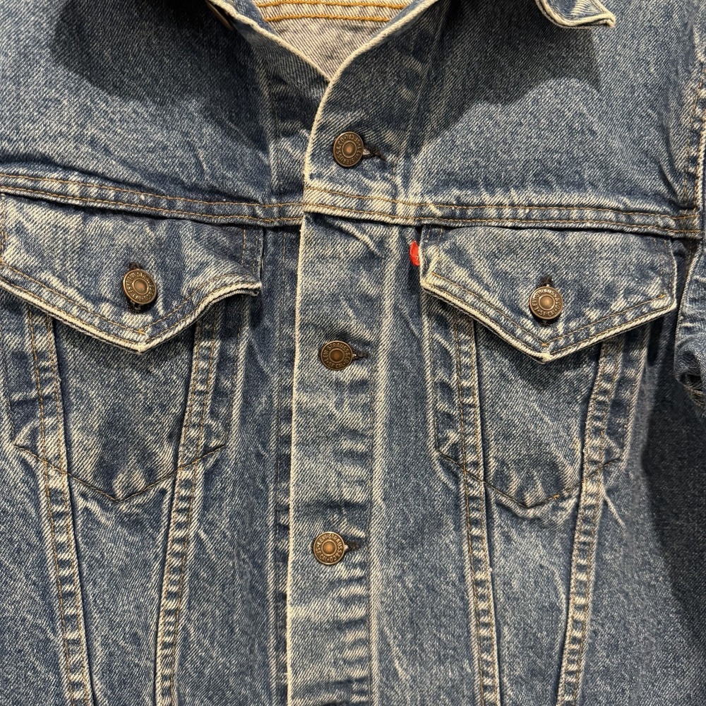 Levis Denim Jean Jacket Mens 40 Vintage 70505 0217 Trucker Red Tab USA Trucker - Picture 3 of 13